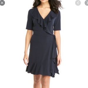 NWT Beautiful navy wrap dress